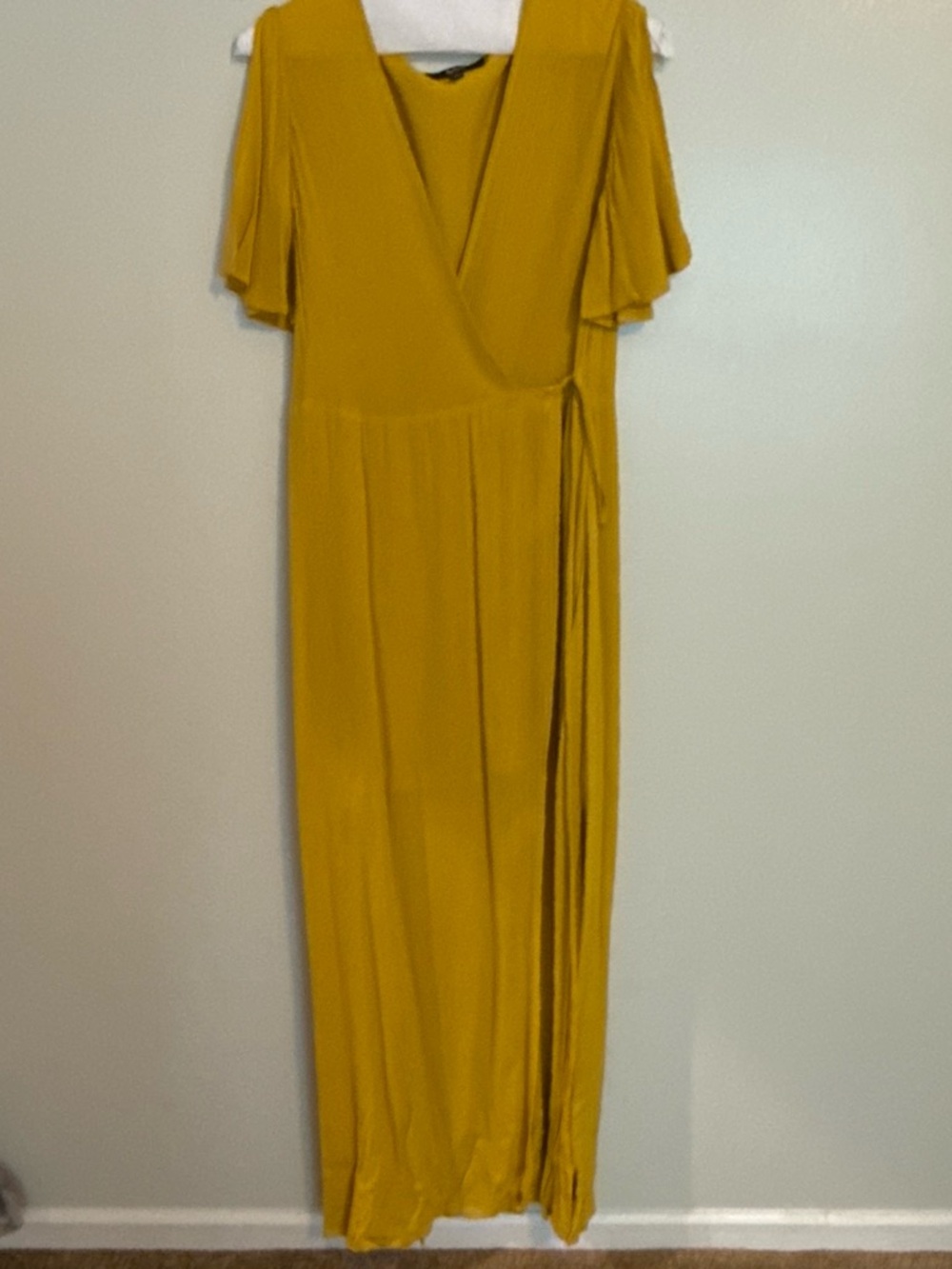 Lulu's Mustard Wrap Maxi Dress